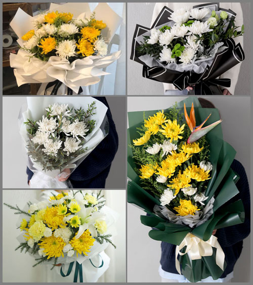 河南郑州新密市城关镇湾子河村白事花束代送
